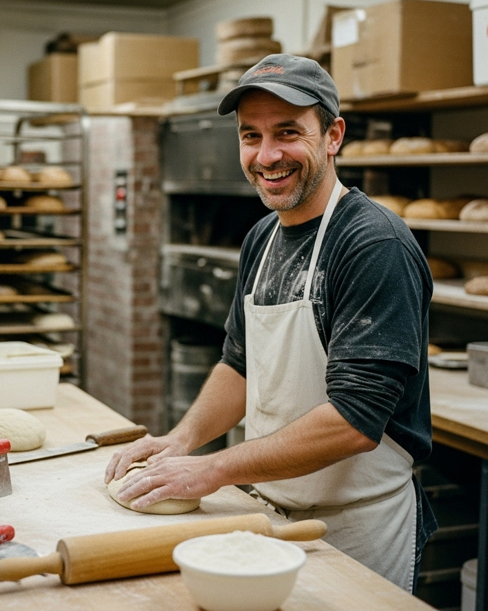 Image d'un artisan travaillant dans son atelier.